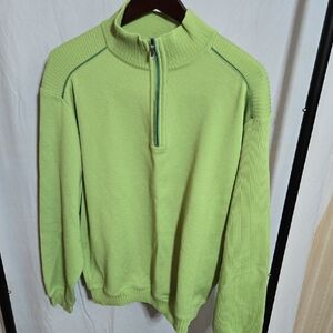 St. Croix Vintage Sweater Men's 1/4 Zip Mock Neck Long Textured Shoulder
